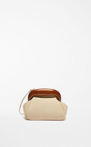 BEIGE MaxMara Small Canvas Bouba Sportmax Bag | MMR594180