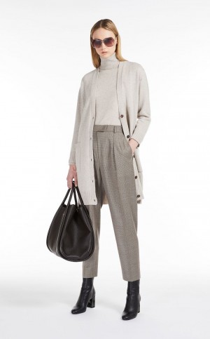 BEIGE MaxMara Wool Flannel Cigarette Suit | MMR593515