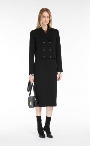 BLACK MaxMara Cady Cropped Jackets | MMR594090