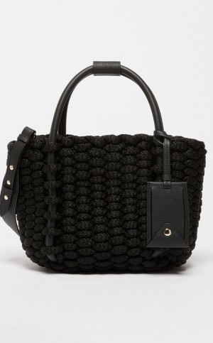 BLACK MaxMara Cord Tote Marine Bag | MMR594128