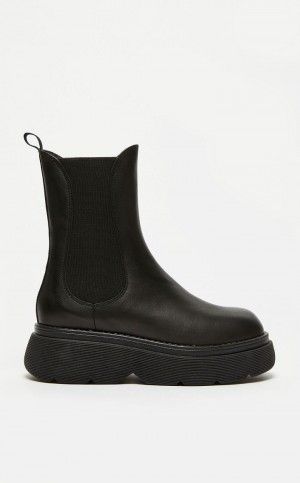 BLACK MaxMara Leather Ankle Boots | MMR594187