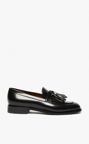 BLACK MaxMara Leather Moccasins Flat Shoes | MMR594222