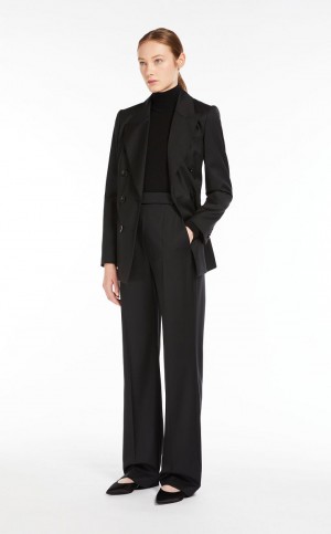 BLACK MaxMara Men’s In Wool Twill Suit | MMR593489