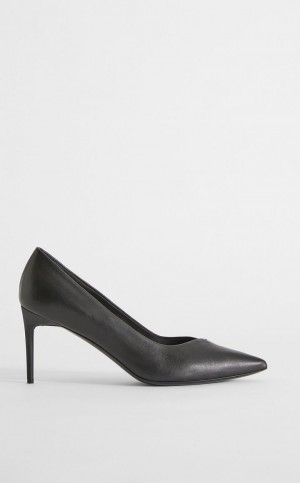 BLACK MaxMara Nappa Leather Court Décolleté | MMR594204