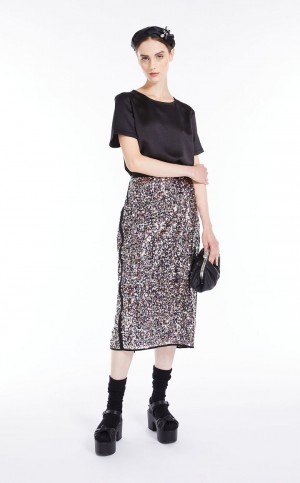 BLACK MaxMara Satin And Jersey Tops | MMR593666