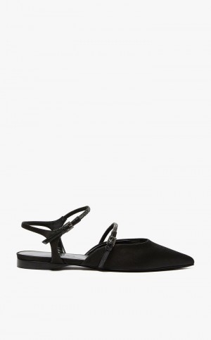 BLACK MaxMara Satin Ballet Flat Shoes | MMR594223