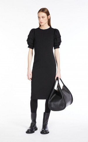 BLACK MaxMara Tube In Stretch Jersey Dresses | MMR593411