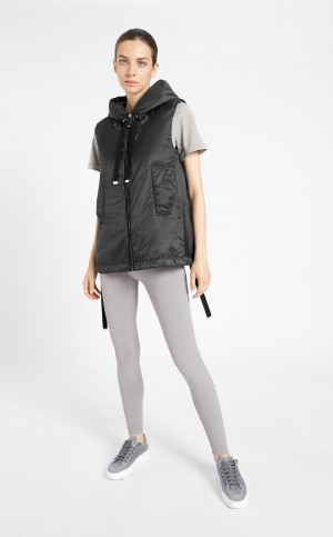 BLACK MaxMara Water-resistant Technical Canvas Gilet Padded | MMR594003