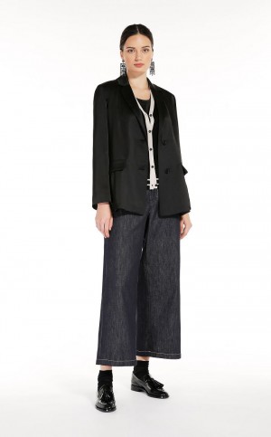 BLACK MaxMara Wool Yarn Cardigan Knitwear | MMR593446