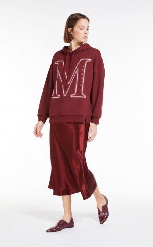BRICK RED MaxMara Satin Skirts | MMR593706