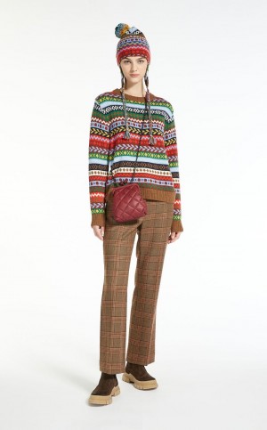 BROWN MaxMara Wool Twill Trousers | MMR593812