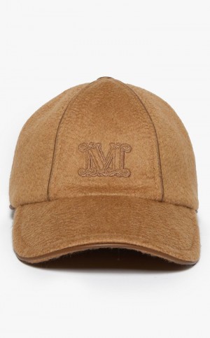 CAMEL MaxMara Cashmere Baseball Cap | MMR594318
