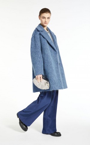 CHINA BLUE MaxMara Wool, Mohair And Alpaca Coats | MMR593918