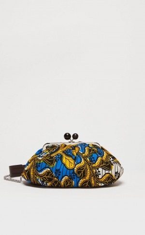 CORNFLOWER BLUE MaxMara Medium Pasticcinoin Cotton Weekend Bag | MMR594154