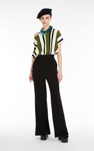 GREEN MaxMara Pleated Top In Viscose Yarn Knitwear | MMR593448