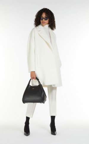IVORY MaxMara Wool Twill Trousers | MMR593789