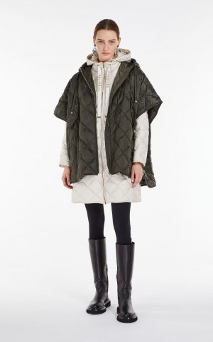 KAKI MaxMara Hood In Water-resistant Canvas Capes | MMR593955