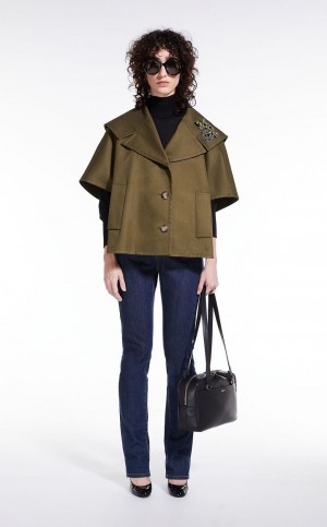 KAKI MaxMara Waterproof Cottone Capes | MMR593952