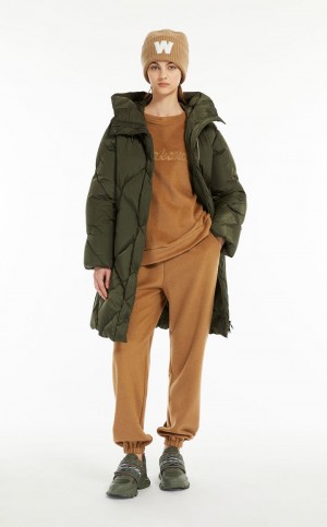 KAKI MaxMara Water-repellent Taffeta Down Jacket Padded | MMR593991