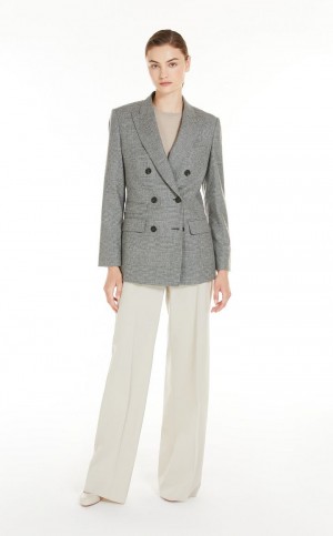 MEDIUM GREY MaxMara Saxony Wool And Cashmere Blazers | MMR594065