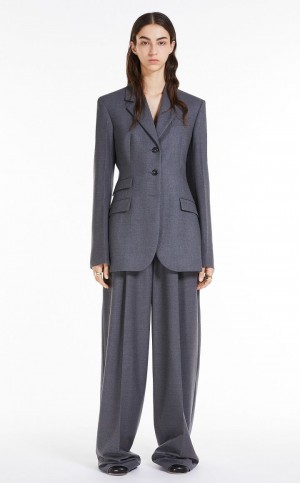 MEDIUM GREY MaxMara Slim-fit Tailored Blazers | MMR594033