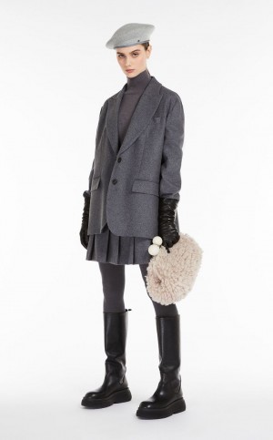 MEDIUM GREY MaxMara Wool Flannel Blazers | MMR594055