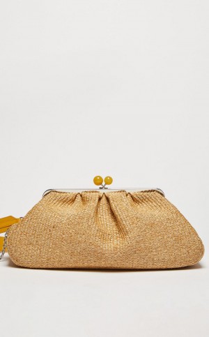 NATURAL MaxMara Large Pasticcinoin Raffia Weekend Bag | MMR594146