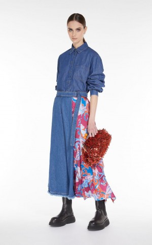 NAVY MaxMara Denim Blouses | MMR593605