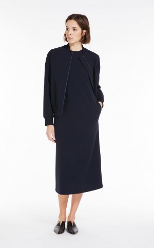 NAVY MaxMara Milano Jersey Jackets | MMR594046