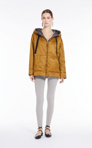 OCHRE MaxMara Reversible Water-repellent Canvas Jacket Padded | MMR593984