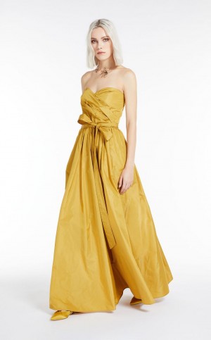 OCHRE MaxMara Taffeta Bustier Dresses | MMR593358