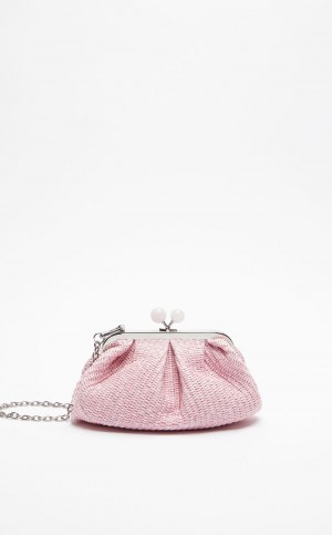 PINK MaxMara Small Pasticcinoin Raffia Weekend Bag | MMR594141