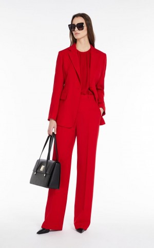 RED MaxMara Single-breasted Wool Jackets | MMR594102