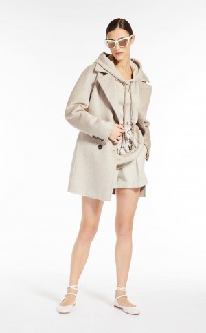SAND MaxMara Cashmere Pea Coats | MMR593871