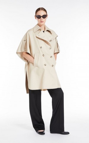 SAND MaxMara Water-repellent Gabardinee Capes | MMR593949