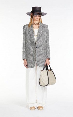 SAND MaxMara Woven straw Marine Bag | MMR594134