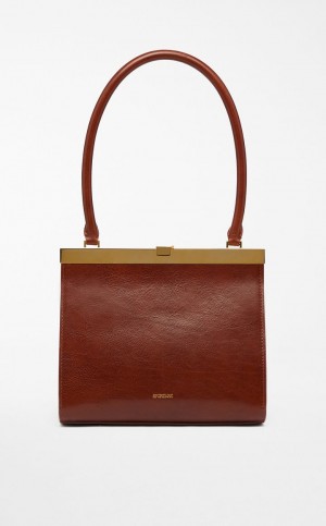 TOBACCO MaxMara Medium Leather Lizzie Sportmax Bag | MMR594183