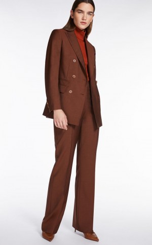 TOBACCO MaxMara Wool And Mohair Blazers | MMR594027